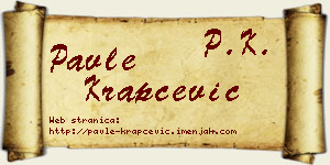 Pavle Krapčević vizit kartica